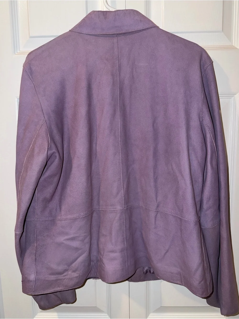 Vintage Y2K Lavender Snap-Front Suede Jacket Size L
